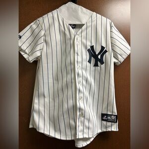 Majestic White and Blue Yankees Jersey Classic Design